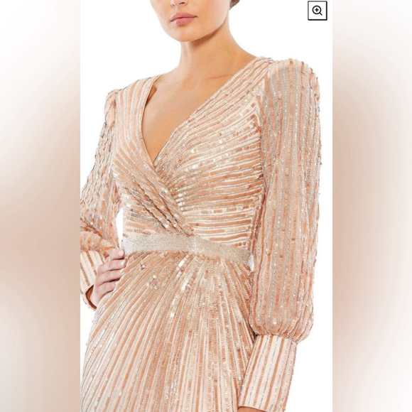 Sequined wrap over bishop sleeve gown

NWT- style 5501 - Picture 4 of 4